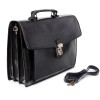 Servieta din piele naturala, Util Land Fashion, negru, S113