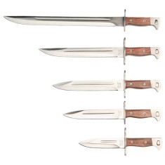 Set 5 cutite de vanatoare DEPOX&reg;, Ak Undercover, otel inoxidabil, maro, teaca inclusa