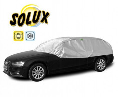 Semi Prelata auto, husa exterioara Peugeot 407 Combi, pentru protectie soare si inghet, marime L-XL Hatchback Combi, lungime 295-320cm, model Solux foto