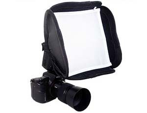 Diffuser mini-softbox pliabil 23x23cm pentru blitz-uri pe patina cu prindere velcro foto