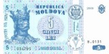 MOLDOVA █ bancnota █ 5 Lei █ 2009 █ P-9e █ UNC █ necirculata