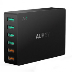 Incarcator rapid Aukey PA-T11, 6 sloturi USB 3,0, negru foto