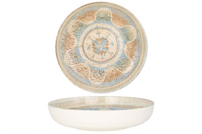 Rinart Farfurie ad&amp;acirc;ncă - Celest - Porţelan - 22 cm (900cc) - set de 6 foto