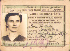HST A56 Carte identitate CFR 1948 &amp;icirc;nvățătoare Hagiești Ilfov foto