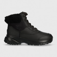 UGG pantofi Yose Fluff V2 culoarea negru, cu platforma, izolare usoara, 1130901