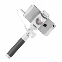 Mini selfie stick Monopod cu cablu si oglinda pentru telefon Proda PP-P6, negru foto