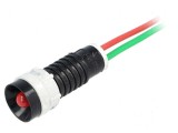 Lampă LED concav roşie 24VDC 24VAC &Oslash;11mm IP40