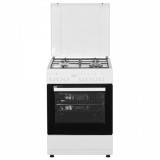Aragaz Samus SM662AENS WHITE, 4 arzatoare, cuptor electric, 1 arzator WOK, aprindere electrica, grill, timer mecanic, capac metalic, alb