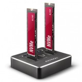 Docking Station ADSA-M2C, USB-C 3.2 Gen 2 - 2x M.2 NVMe SSD CLONE MASTER, Axagon