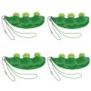 Set 4 Jucarii Antistres Pastaie Mazare IdeallStore&reg;, Breloc, 6.5cm, Silicon, Verde, Fete/Baieti, 3 ani+