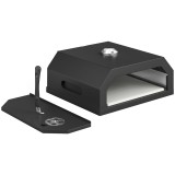 Outsunny Mini Cuptor pentru Pizza din Metal cu Piatră din Cordierit și Termometru Integrat, 53x40x18,5 cm, Negru | Aosom Romania