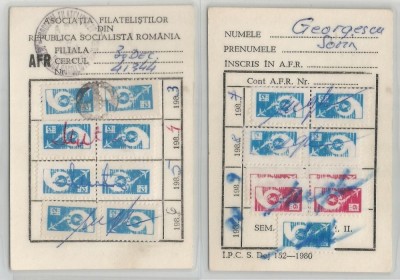 Romania, Carton cotizatie A.F.R. (II), Bucuresti, 1983 foto