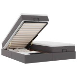 Cumpara ieftin Cadru de pat otoman cu saltele Gri 180x200cm piele artificiala
