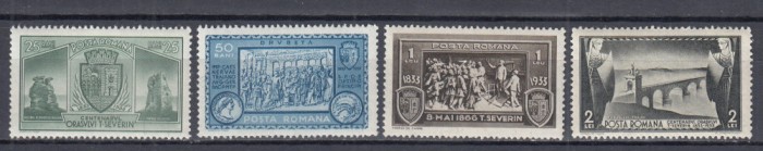 ROMANIA 1933 LP 104 CENTENARUL ORASULUI TURNU SEVERIN 1833/1933 SERIE MNH