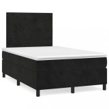 Cumpara ieftin Pat box spring cu saltea, negru, 120x200 cm, catifea