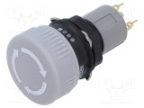 Comutator acționat prin apăsare 16mm gri EAO 2 poziții NC x2 IP65