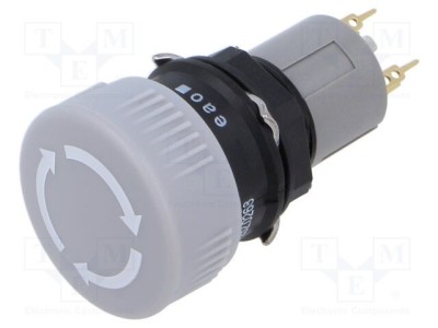 Comutator acționat prin apăsare 16mm gri EAO 2 poziții NC x2 IP65 foto