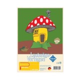 Sablon din lemn, casuta in forma de ciuperca, pentru traforaj, dimensiunea A4, Pebaro 346S