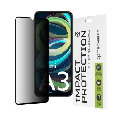 Folie pentru Xiaomi Redmi A3 - Techsuit 111D Privacy Full&amp;nbsp;Glue - Black foto