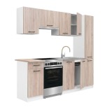 Praktik 210 unitate de bucătărie carcasă albă, față stejar sonoma