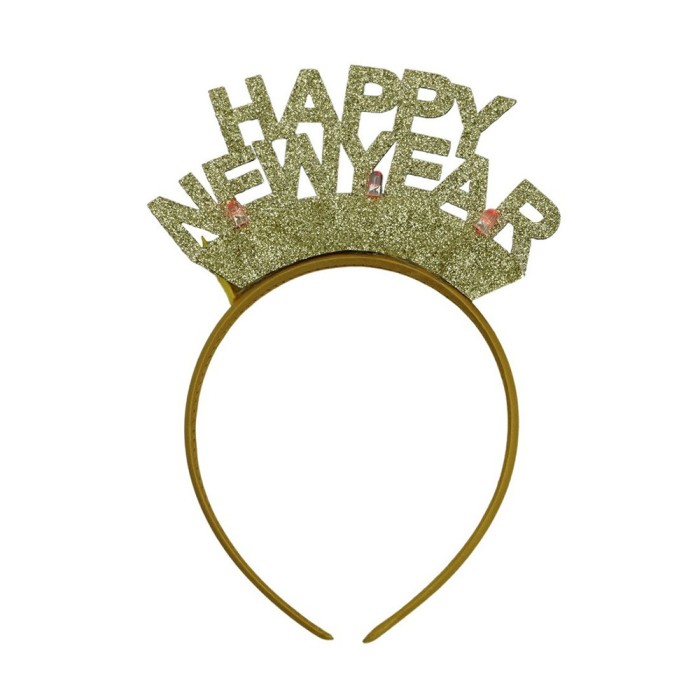 Bentita/cerc happy newyear, unisize, auriu