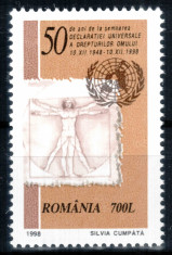 Romania 1998, LP 1469, Declaratia Drepturilor Omului, seria, MNH! foto