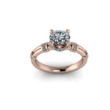Inel de dama din aur roze 14K, piatra zirconiu - 48