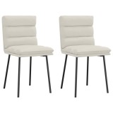 vidaXL Scaune de bucătărie, 2 buc., crem, catifea 4101291