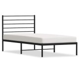 Cumpara ieftin Cadru de pat din metal cu tablie, negru, 107x203 cm