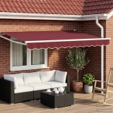 vidaXL Cort electric retractabil Burgundy 2,5 x 2 m 3418947