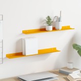 vidaXL Raft suspendat 2 pcs Galben muștar 60 x 9 x 2,5 cm Oțel 8003966