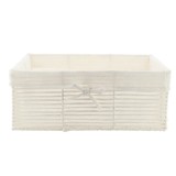 Coș Depozitare H&acirc;rtie / Metal / In 44X31X17 Cm &ndash; Alb | Organizatoare Baie