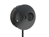 Priza schuko si USB tip A dublu cablu 2m negru mat Bachmann 931.131