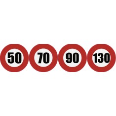 Abtibild LIMITA VITEZA 50 , 70 , 90 , 130 ( set. 4 buc )