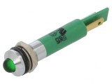 Lampă LED control verde 230V &Oslash;8mm