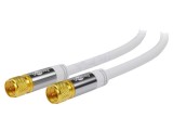 Cablu Coaxial 75&Omega; 1m F-Mufă PVC Alb