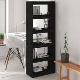 VidaXL Bibliotecă/Separator cameră negru 60x30x167,5 cm lemn masiv pin