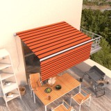 VidaXL Copertină retractabilă manual cu stor portocaliu&amp;maro 3,5x2,5 m