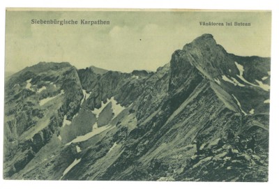 1125 - Mountain GARBOVA, Sibiu S.K.V. Hunters - old postcard CENSOR - used 1917 foto