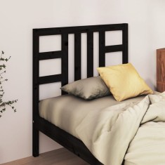 vidaXL Tăblie de pat, negru, 81x4x100 cm, lemn masiv de pin