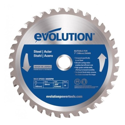 Disc pentru fierastrau circular, taiere otel Evolution M180TCT-36CS-0415, O180 x 20 mm, 36 dinti foto
