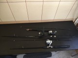 Set 3 Lansete Complete (1.80m, 2.40m + Telescopică) &ndash; Echipate cu Mulinete și Fir, Gata de Pescuit!