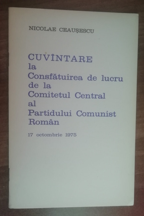 myh 527s - Documente ale Partidului Comunist Roman - 1975 - Piesa de colectie