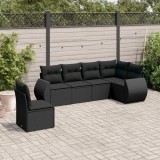 Cumpara ieftin Gossi set mobilier de gradina cu perne, 6 piese, negru, poliratan