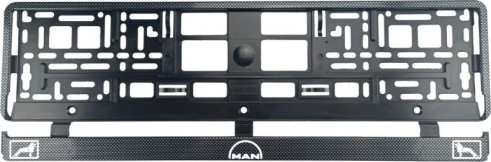 Set 2 bucati, suport numar inmatriculare Carbon, MAN