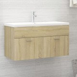 vidaXL Dulap Chiuveta Stejar Sonoma 90x38.5x46 cm PAL Maro Mobilier Baie