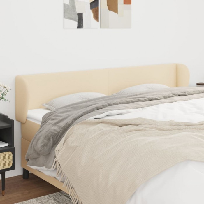 Gossi tablie de pat cu aripioare crem 183x23x78/88 cm material textil