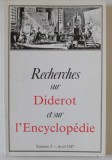 RECHERCHES SUR DIDEROT ET SUR L &#039;ENCYCLOPEDIE , NUMERO 2 , AVRIL 1987