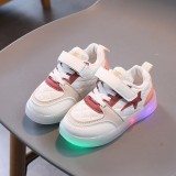 Adidasi albi cu visiniu cu luminite - Star (Marime Disponibila: Marimea 25)