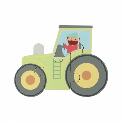 Puzzle tractor din lemn, Orange Tree Toys foto